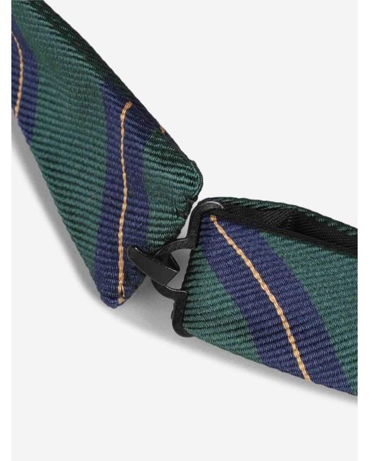 Petronius Blue Silk Striped Bow Tie for men