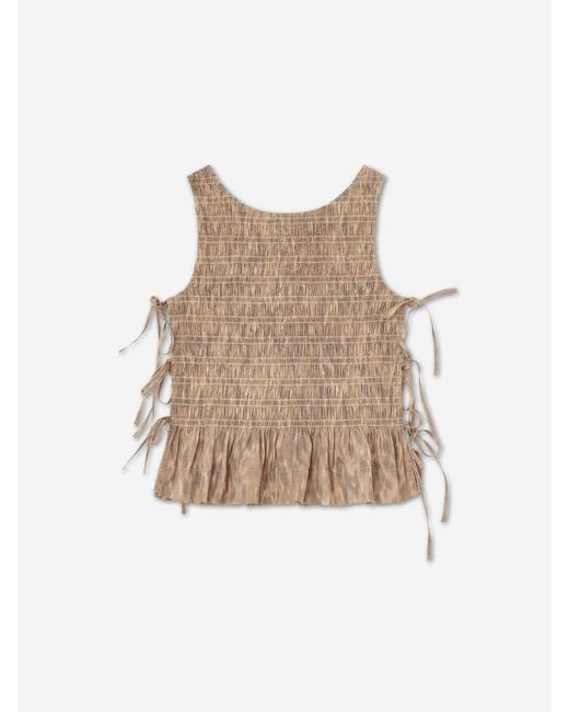 Ganni Natural Cotton Peplum Blouse