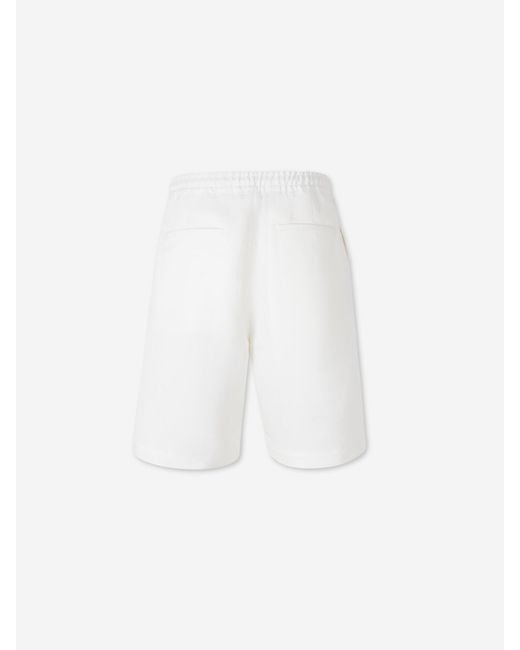 Canali White Plain Bermuda Shorts for men