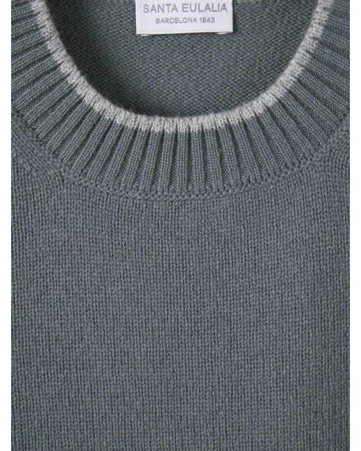 Santa Eulalia Blue Crew Neck Sweater for men