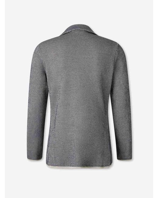 Americana Recta Algodón Lardini de hombre de color Gray