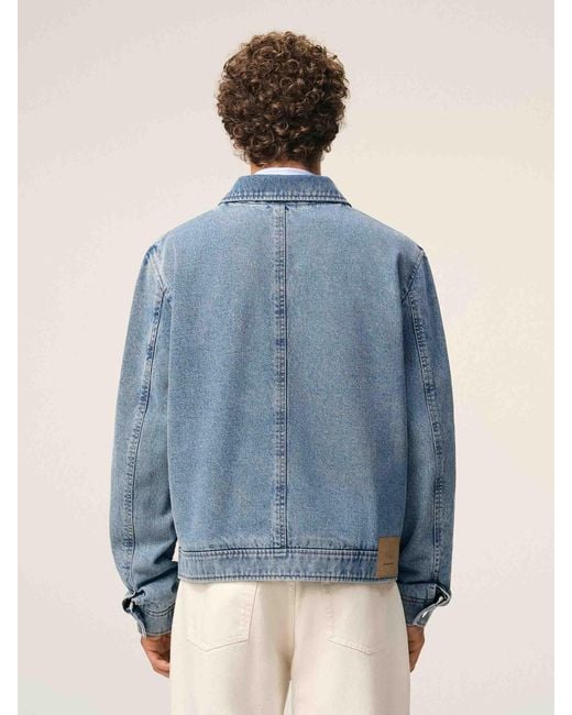 AMI Blue Casual Denim Jacket for men