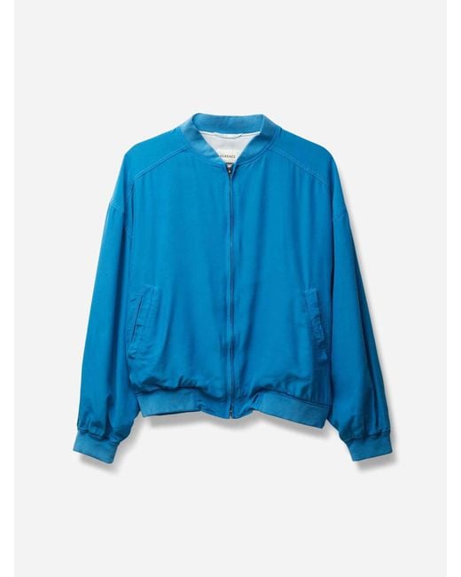 Versace Blue Poplin Bomber Jacket