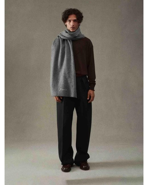 Jacquemus Gray Wool Scarf