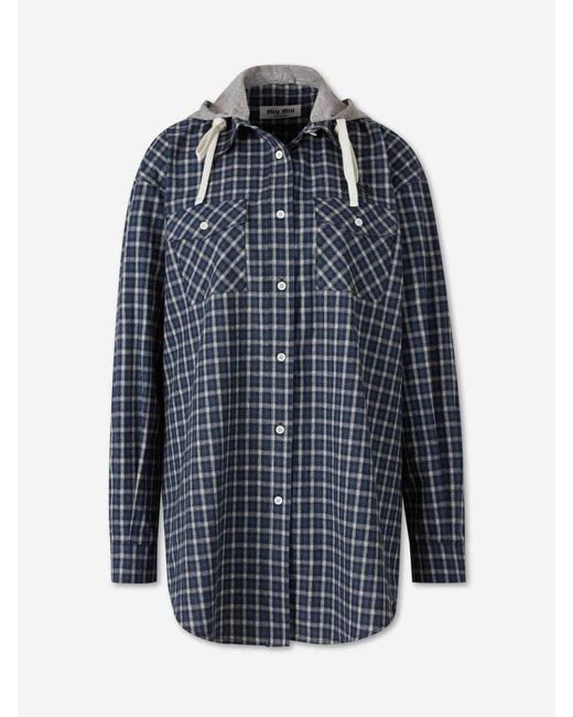 Miu Miu Blue Hoodie Sweatshirt