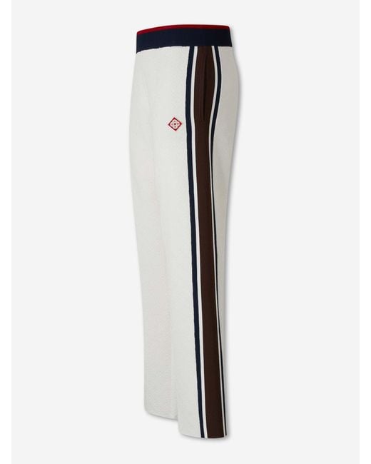 Casablanca White Straight Knit Trousers for men