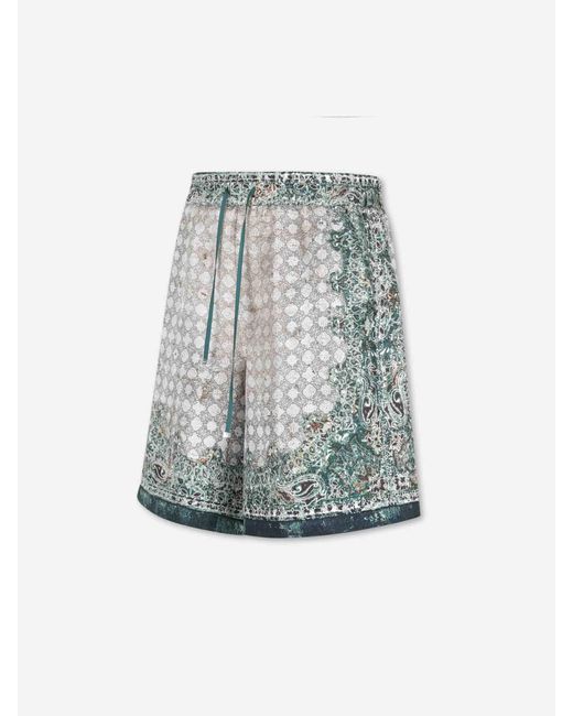 Amiri Blue Printed Casual Bermuda Shorts for men