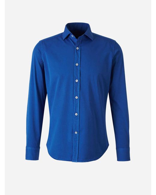 Camisa Lisa Algodón Santa Eulalia de hombre de color Blue