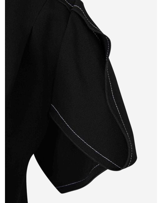 Victoria Beckham Black Crepe Midi Dress