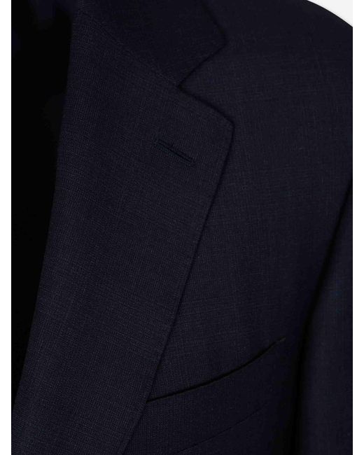 Canali Blue Straight Wool Suit for men