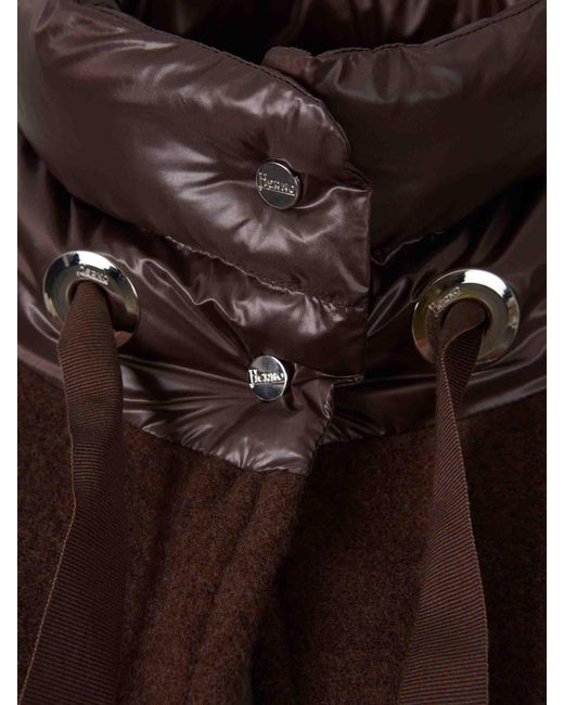 Herno Brown Poncho With Padded Pockets