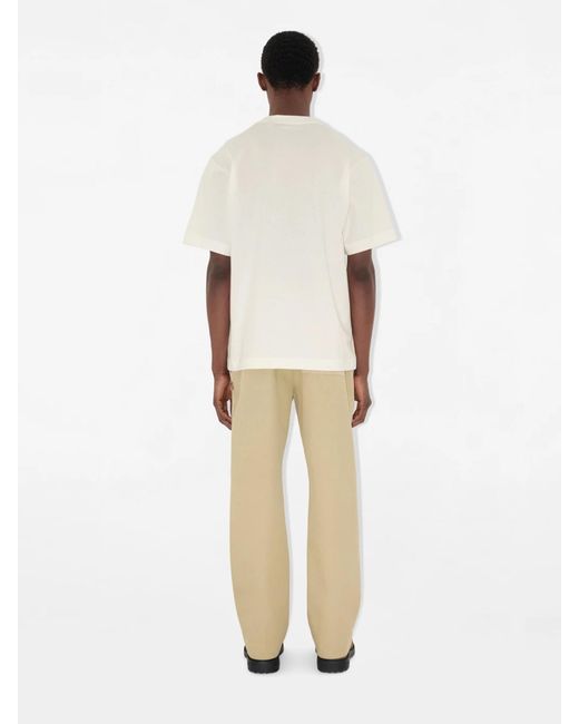 Burberry White Knight Motif T-Shirt for men