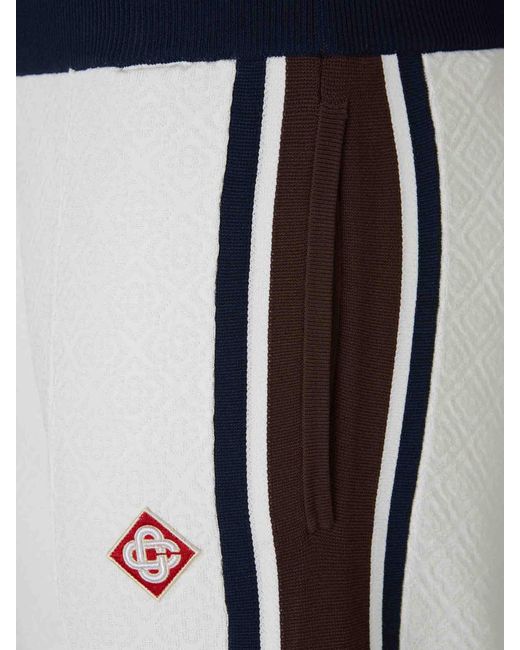 Casablanca White Straight Knit Trousers for men