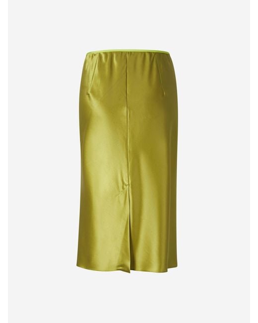 Jupe Mi-Longue En Satin Dries Van Noten en coloris Green
