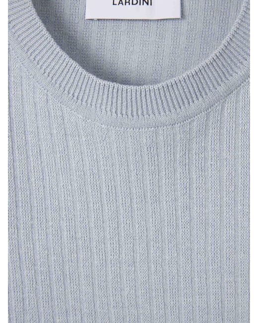Lardini Blue Linen Knit T-Shirt for men