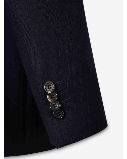 Canali Blue Straight Wool Suit for men