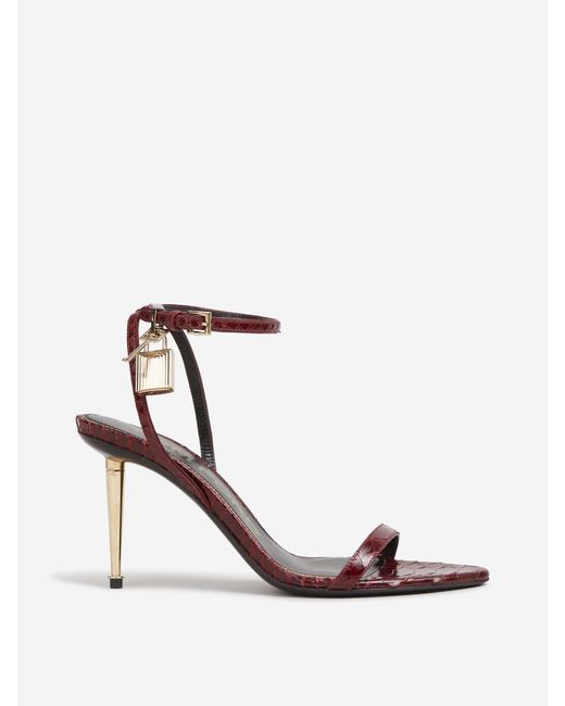 Tom Ford White Padlock Heel Sandals