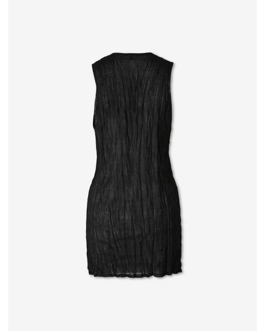 Totême Black Wrinkled Knit T-Shirt