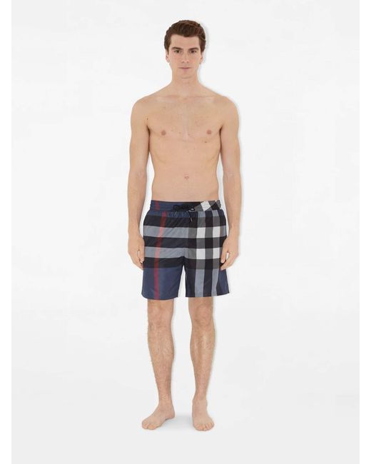 Burberry Blue Check Swimsuit for men
