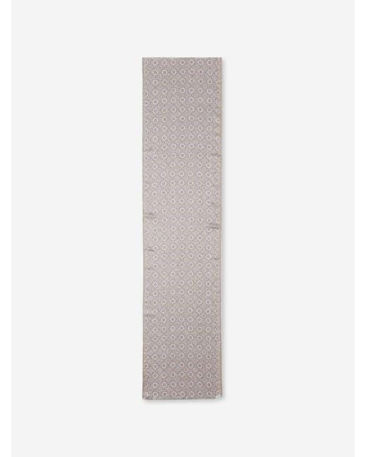 Santa Eulalia White Printed Linen Scarf for men