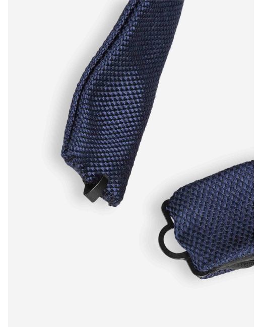 Petronius Blue Plain Silk Bow Tie for men