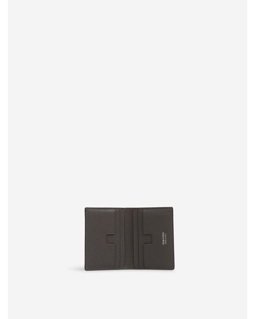 Tom Ford White T-Line Leather Card Holder for men