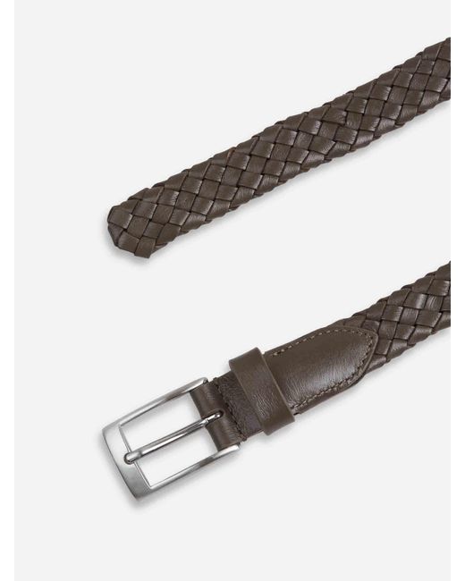 Cintura Intrecciata di Canali in Gray da Uomo