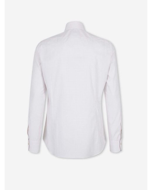 Santa Eulalia White Classic Plaid Shirt for men