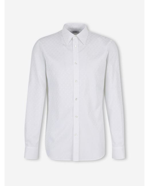 McQueen White Skull Motif Shirt for men