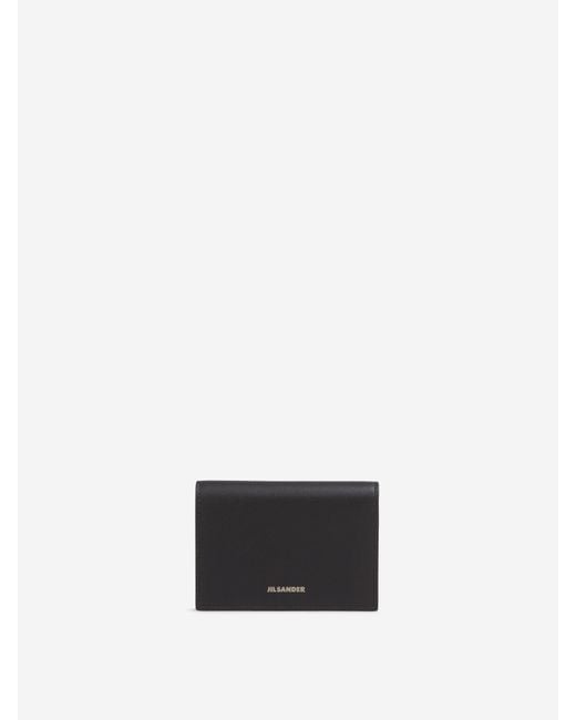 Jil Sander White Leather Card Holder for men