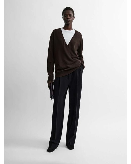 Totême Black V-Neck Sweater