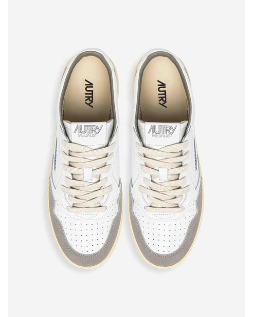 Autry White Medalist Low Soflea Sue Wht Greygn Shoe for men
