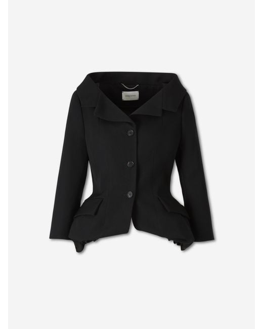 Magda Butrym Black Peplum Fitted Blazer