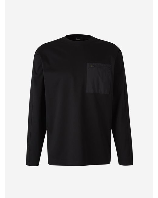 Herno Black Cotton Pocket T-Shirt for men