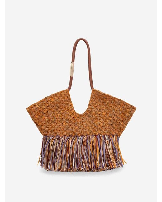 Zimmermann Brown Goldentime Raffia Bag