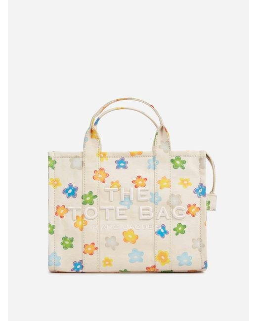 Marc Jacobs Metallic The Wild Daisy Canvas Medium Tote Bag