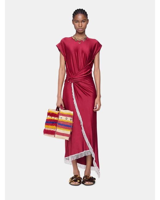Robe Longue En Jersey Rabanne en coloris Red