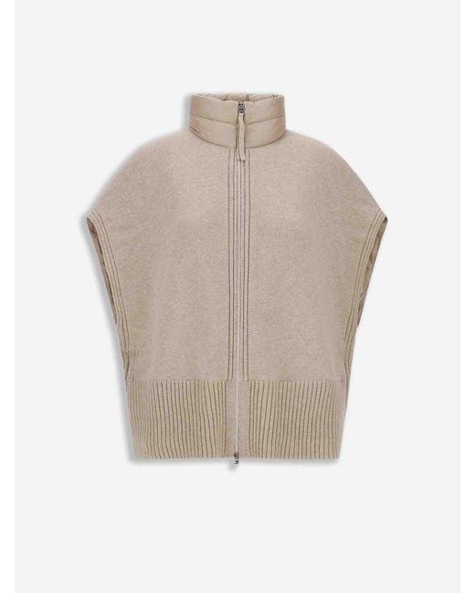 Herno White Poncho Resort Knit