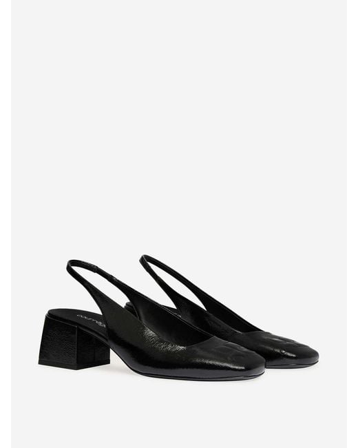 Courreges Black Slingbacks Ac Vinyl
