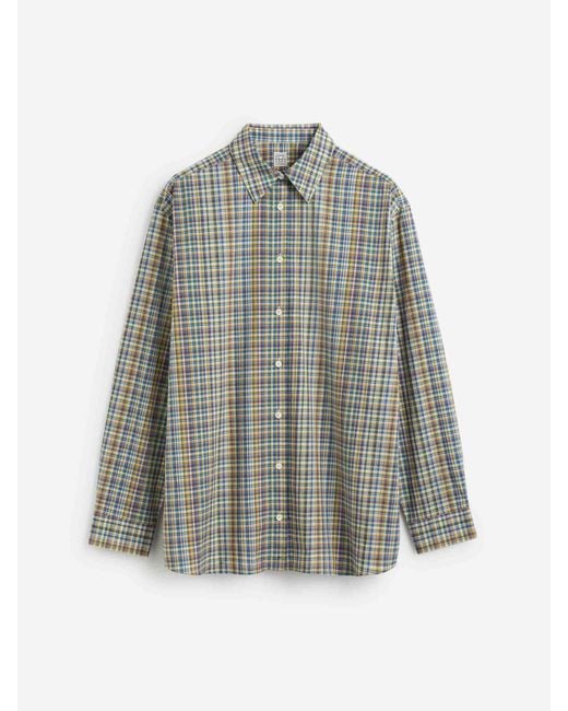 Totême Gray Plaid Print Shirt