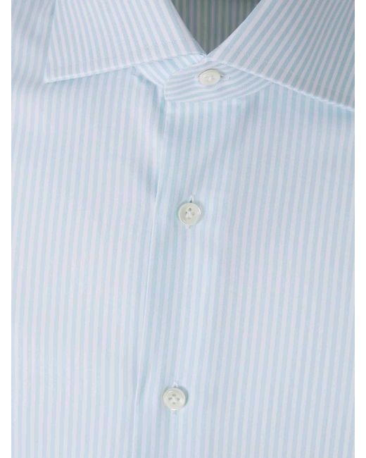 Camisa Rayas Algodón Santa Eulalia de hombre de color Blue