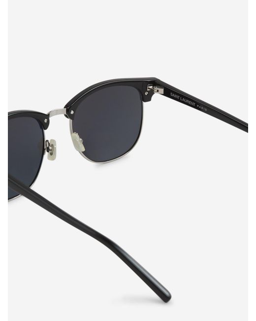 Saint Laurent Gray Oval Sunglasses for men