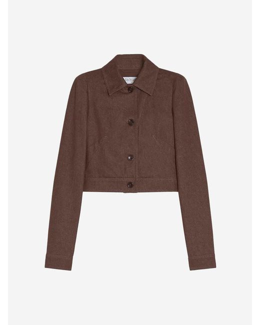 Max Mara Brown Cropped Denim Jacket