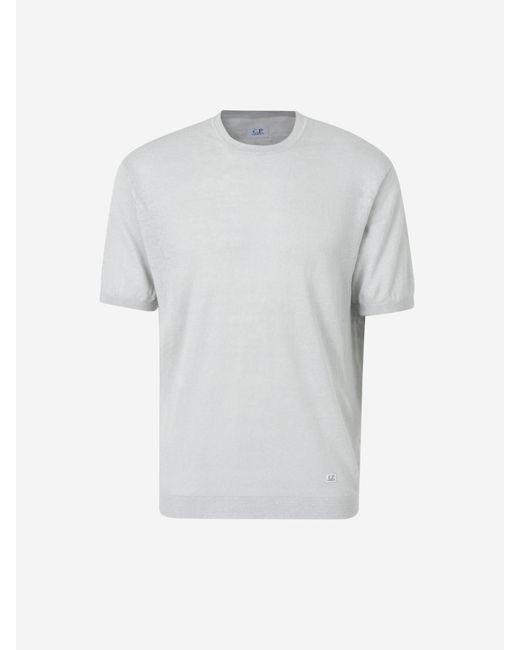 Camiseta Lisa Lino C P Company de hombre de color White