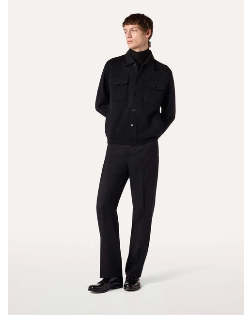 Lardini Black Wool Knit Cardigan for men