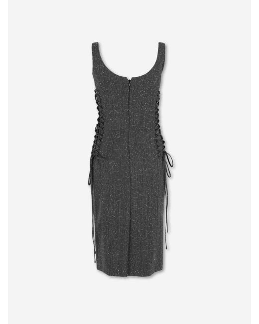 McQueen White Wool Midi Dress