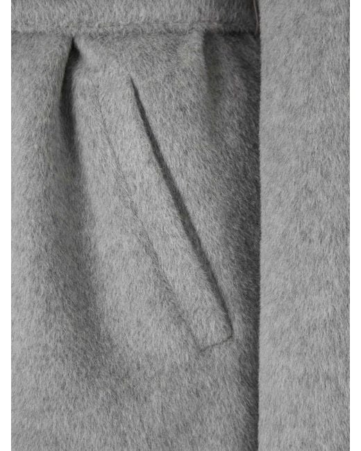 Herno Gray Short Coat With Hood And Belt