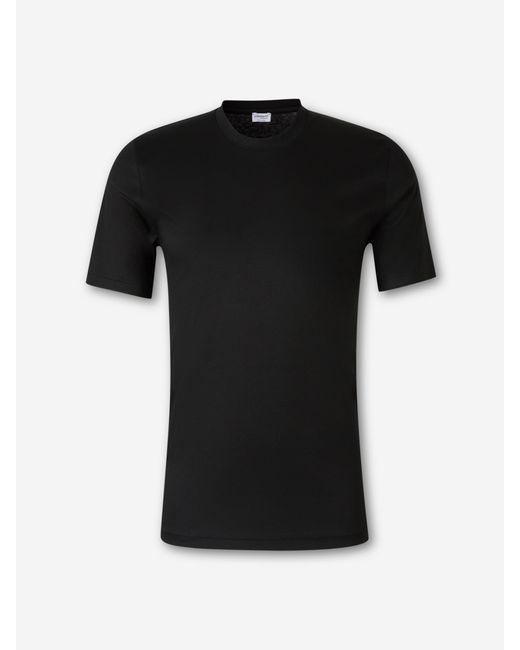 Zimmerli of Switzerland Black Round Neck T-Shirt for men
