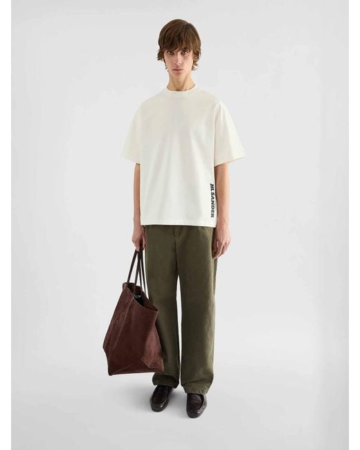 Jil Sander White Round Neck T-Shirt for men