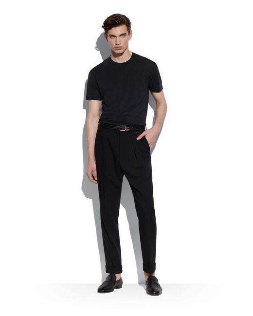 Tom Ford Black Cotton Logo T-Shirt for men